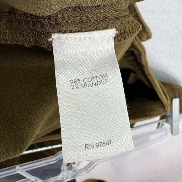 J Jill Women Sz 12P Olive Green Straight Leg Pant Romantic Whimsygoth Academia - Picture 6 of 6